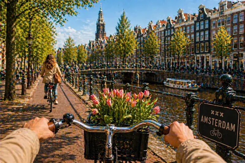 Adventure Quest artwork for the “Rider's View” mission in Bike Through Amsterdam.
