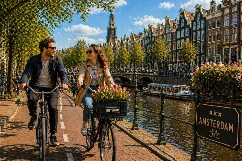 Adventure Quest artwork for the “Shared Ride” mission in Bike Through Amsterdam.