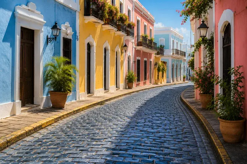 Adventure Quest artwork for the “Walk the Blue Streets” mission in Old San Juan Explorer.