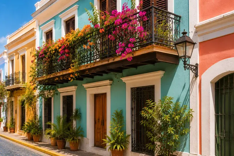 Adventure Quest artwork for the “Find a Colorful Balcony” mission in Old San Juan Explorer.
