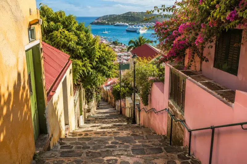 Adventure Quest artwork for the “Historic Stairway” mission in St. Thomas Explorer.