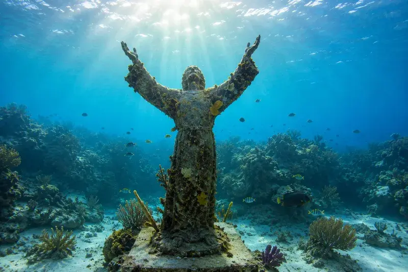 Adventure Quest artwork for the “Christ of the Abyss” mission in Pennekamp Reef Explorer.