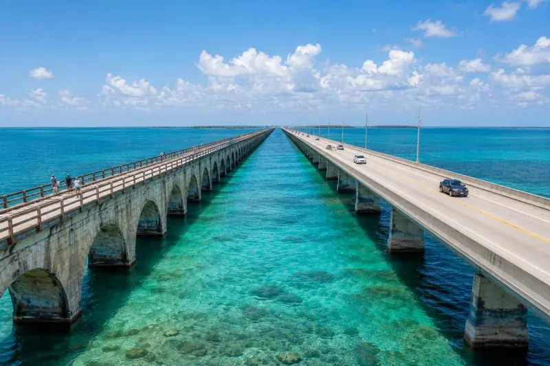 Adventure Quest artwork for the “Two Bridges, One Story” mission in Seven Mile Bridge Explorer.