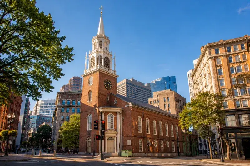 Adventure Quest artwork for the “The Old South Meeting House” mission in Freedom Trail Explorer.