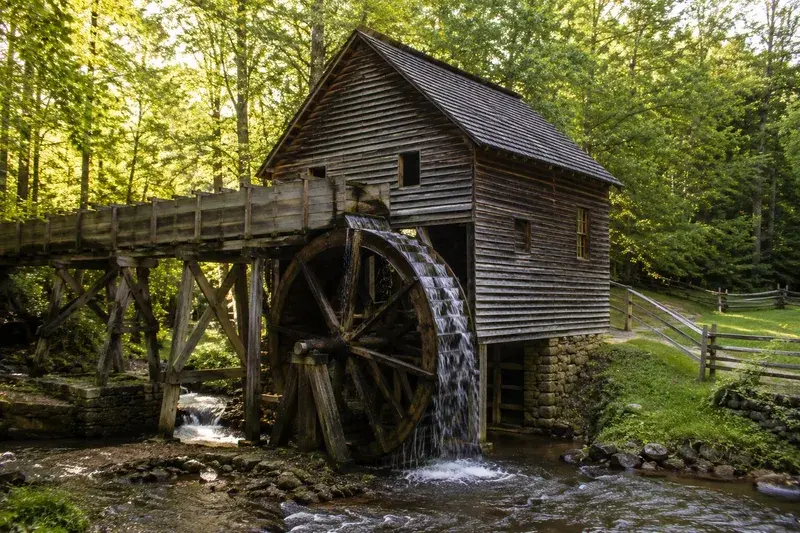Adventure Quest artwork for the “Grist Mill Still Running” mission in Cades Cove Loop.