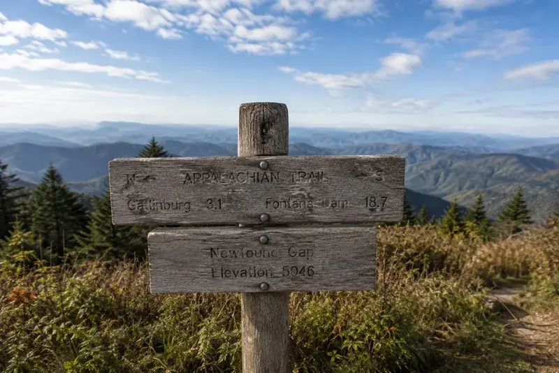 Adventure Quest artwork for the “The Trail's Long History” mission in Newfound Gap & the Appalachian Trail.