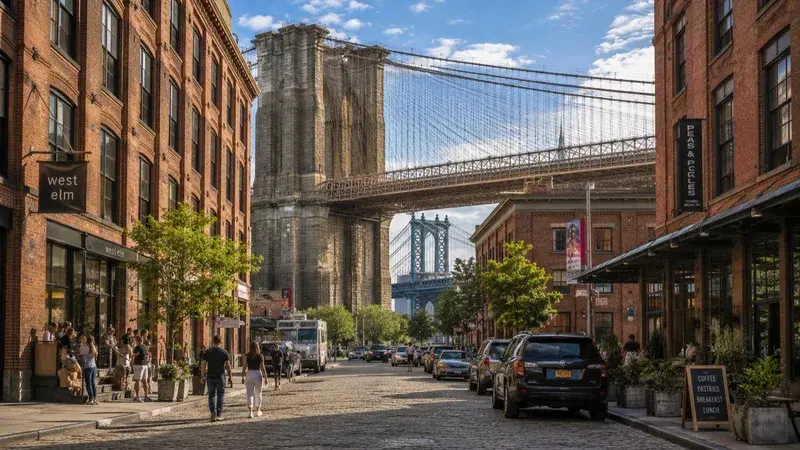 Adventure Quest artwork for the “DUMBO Below the Bridge” mission in Brooklyn Bridge & DUMBO Explorer.