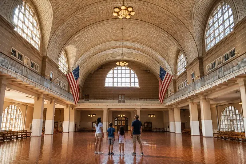 Adventure Quest artwork for the “The Great Hall” mission in Statue of Liberty & Ellis Island Explorer.