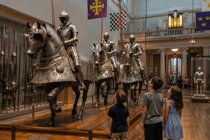 Adventure Quest artwork for the “The Knights and Their Horses” mission in The Met Explorer.