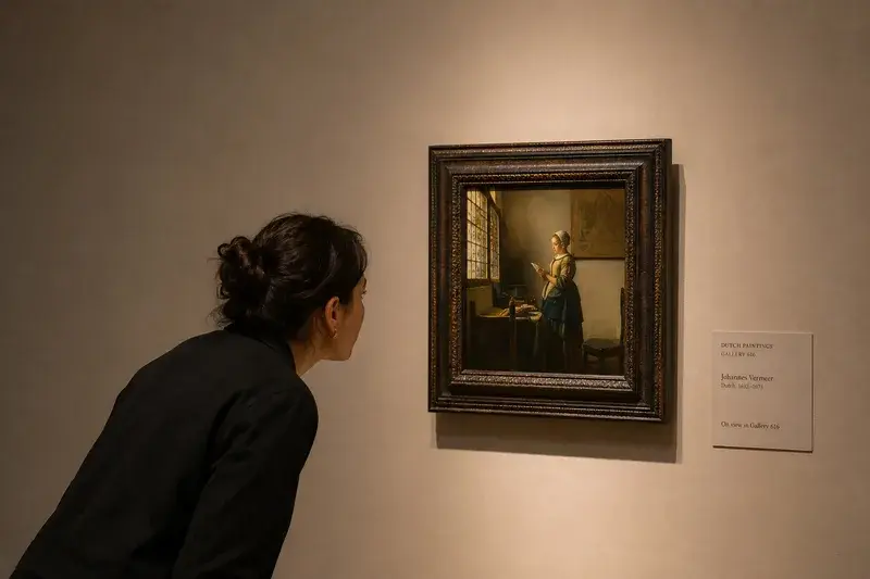Adventure Quest artwork for the “Find the Vermeer” mission in The Met Explorer.