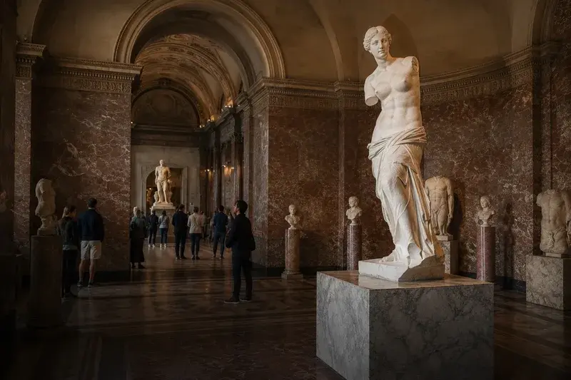 Adventure Quest artwork for the “Sculpture Story” mission in Louvre Experience.