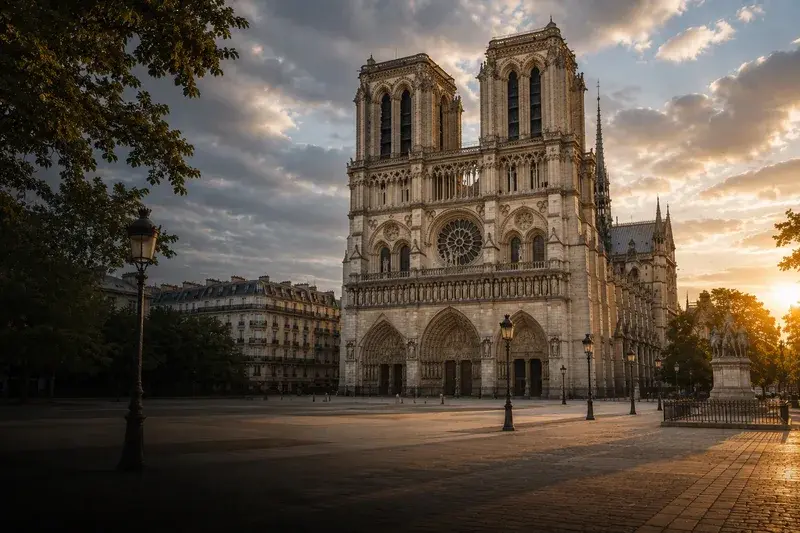 Adventure Quest artwork for the “Cathedral First Look” mission in Notre-Dame Explorer.