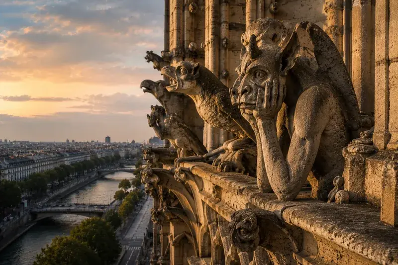 Adventure Quest artwork for the “Stone Creatures” mission in Notre-Dame Explorer.