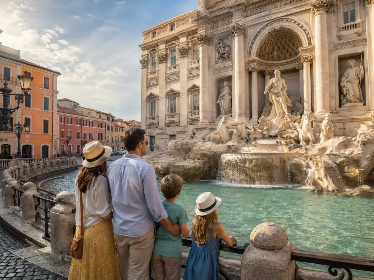 Adventure Quest card artwork for the Trevi Fountain & Piazza Quest adventure.