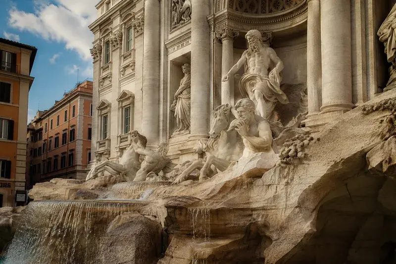 Adventure Quest artwork for the “Sculpted Motion” mission in Trevi Fountain & Piazza Quest.