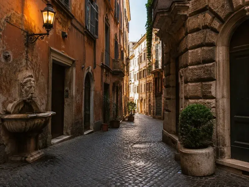 Adventure Quest artwork for the “Street Details” mission in Trevi Fountain & Piazza Quest.