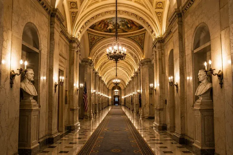 Adventure Quest artwork for the “Two Chambers, One Congress” mission in Capitol Hill & Democracy.