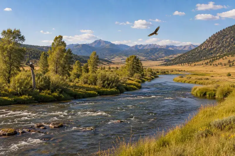 Adventure Quest artwork for the “The Lamar River” mission in Lamar Valley.