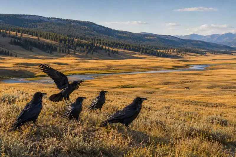 Adventure Quest artwork for the “The Raven and the Wolf” mission in Lamar Valley.