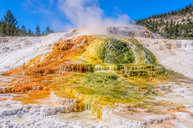 Adventure Quest artwork for the “Palette Spring” mission in Mammoth Hot Springs.