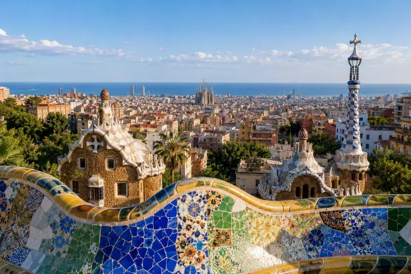 Adventure Quest artwork for the “Park Güell Above the City” mission in Barcelona Highlights Explorer.