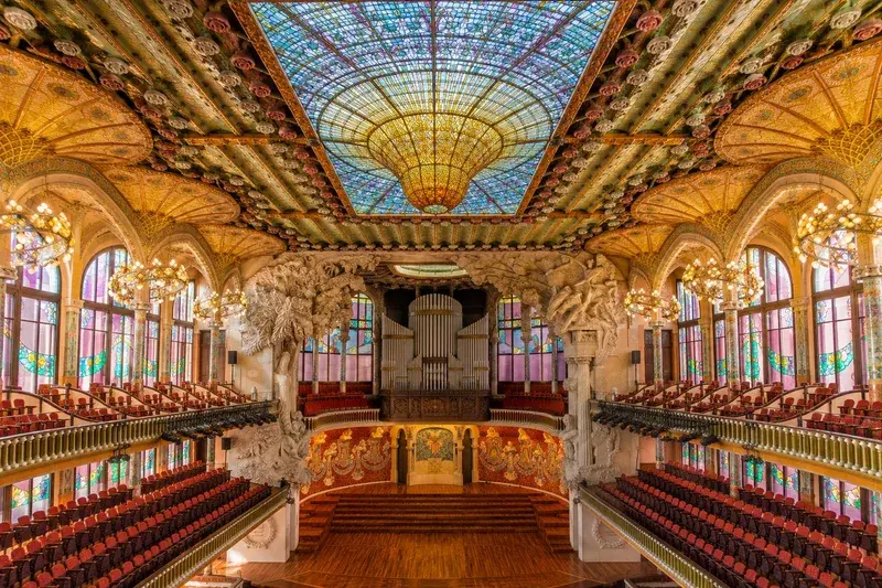 Adventure Quest artwork for the “The Palau de la Música” mission in Barcelona Highlights Explorer.