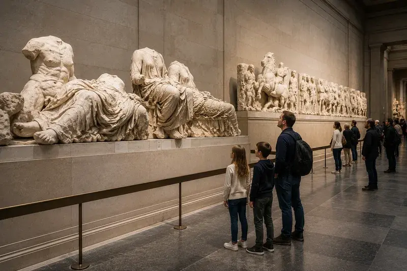 Adventure Quest artwork for the “The Parthenon Sculptures” mission in British Museum Explorer.